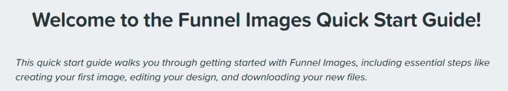 funnel images quick start guide
