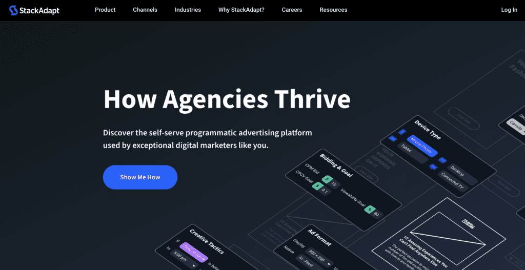 StackAdapt dashboard. cross-channel advertising software