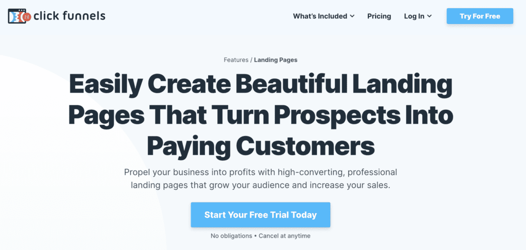 Clickfunnels landing pages