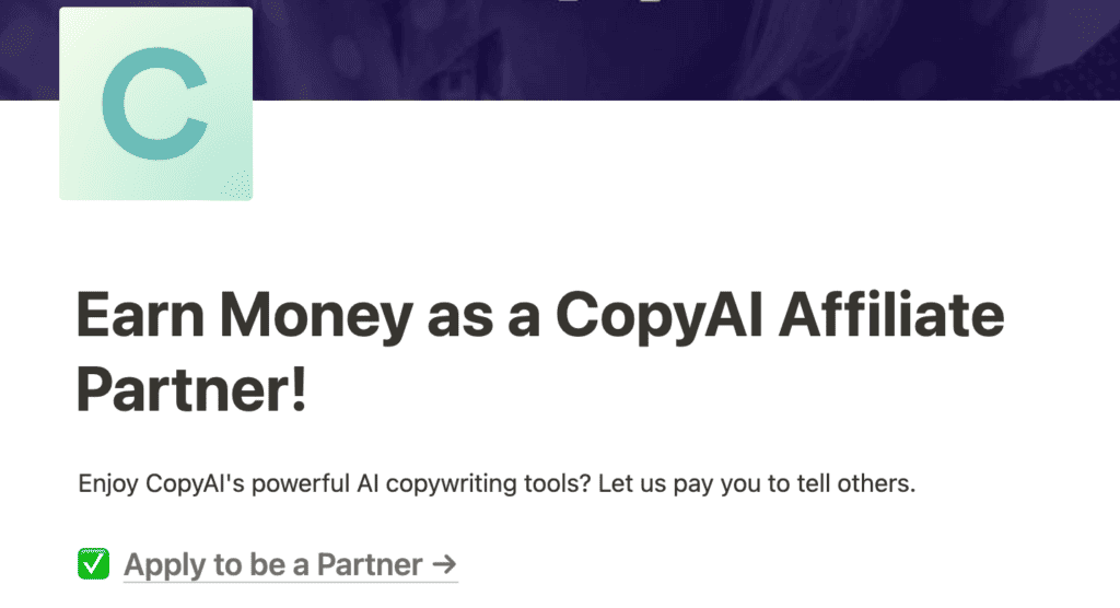 copy AI affiliate program