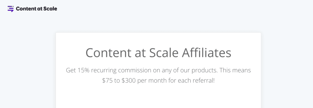 Content at Scale affiliate program