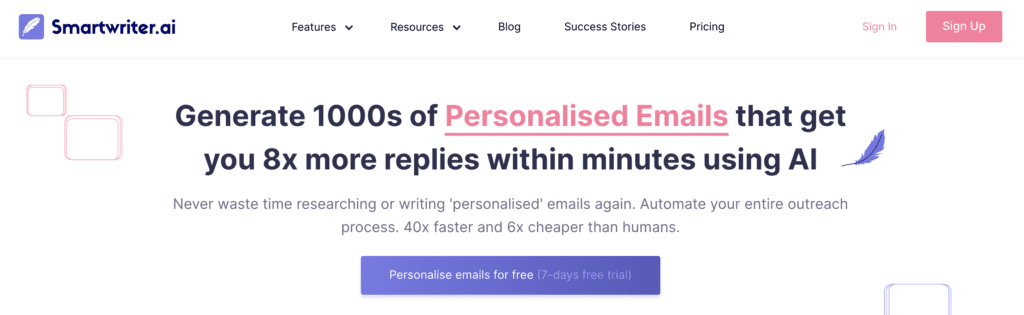 Smartwriter AI email writing tool