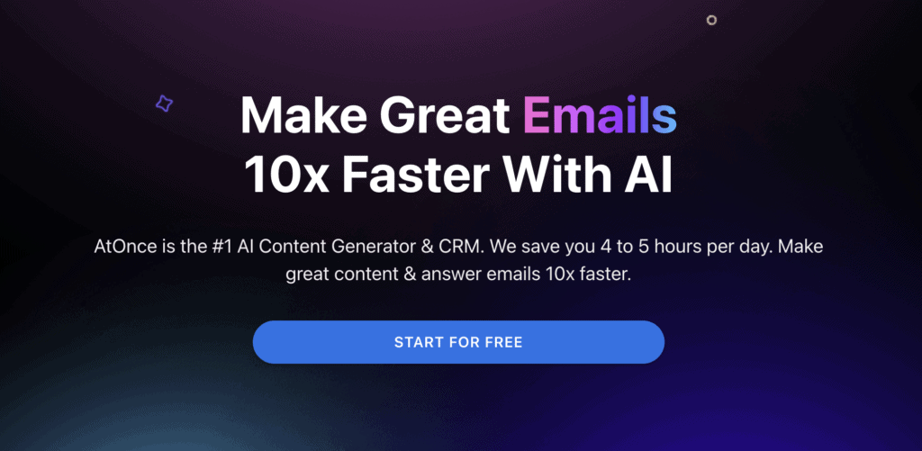 AtOnce AI email generator